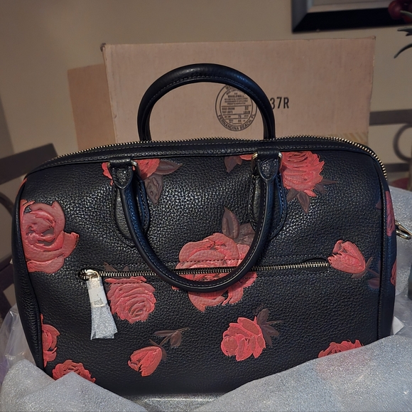 Coach Black and Red Floral Women's Bag - Picture 2 of 6